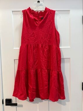 Red Sleeveless Tiered Dress